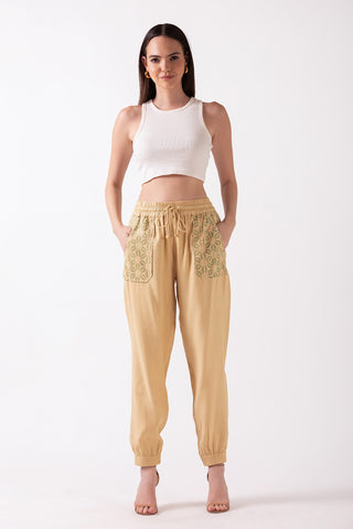 LYLA - ELASTICATED WAIST JOGGERS WITH PATCH POCKETS
