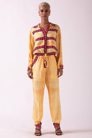EMBERLY- TIE AND DYE FULL SLEEVES JUMPSUIT WITH PRINTED PANELS