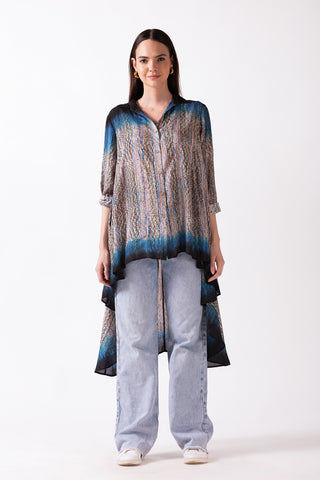 ZIRAN - HIGH LOW SHIRT WITH DIP DYE