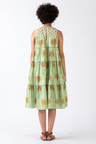 ABA TIERED MIDI DRESS