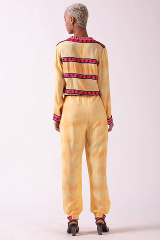 EMBERLY- TIE AND DYE FULL SLEEVES JUMPSUIT WITH PRINTED PANELS