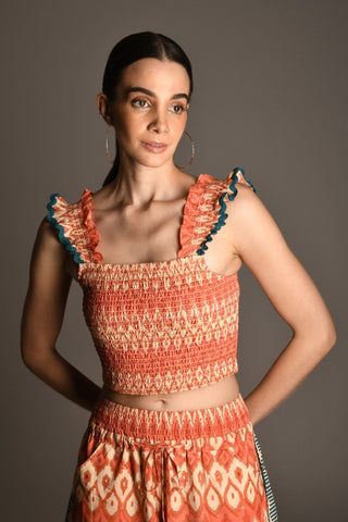 PIA - Smocked crop top with smocking details