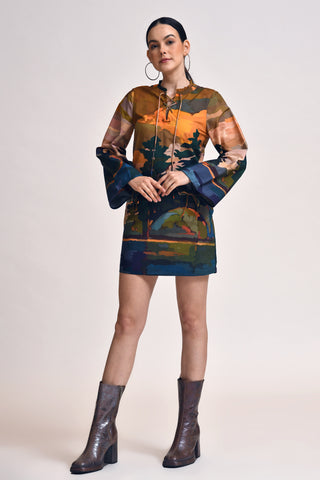 celina moon long sleeve wrap mini dress celina moon long sleeve wrap mini dress CELINA MOON Short Sleeve Floral Maxi Dress With Belt
