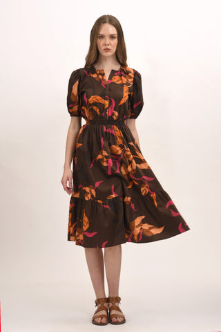 RUSTLEAF MIDI DRESS