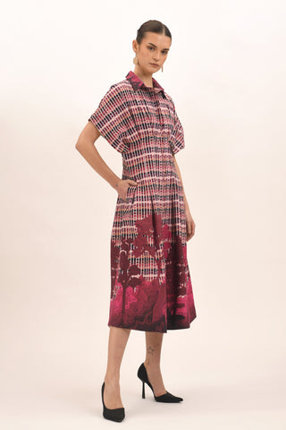TARTAN MIDI DRESS