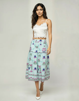GENNY-BLUE MIDI SKIRT