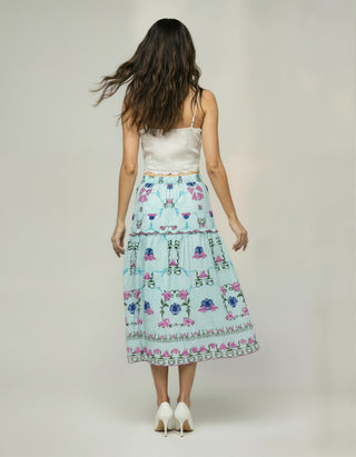 GENNY-BLUE MIDI SKIRT