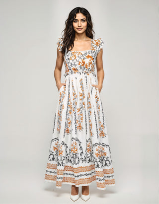 celina moon maxi dress Short Sleeve Floral With Belt VinNews Recommendations Smocked Back Waist Celina Moon Be You
