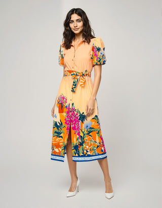 JANELI-PEACH MIDI DRESS