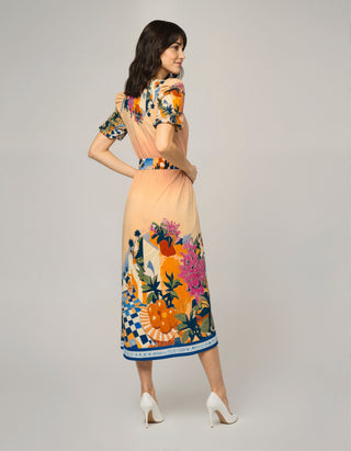 JANELI-PEACH MIDI DRESS