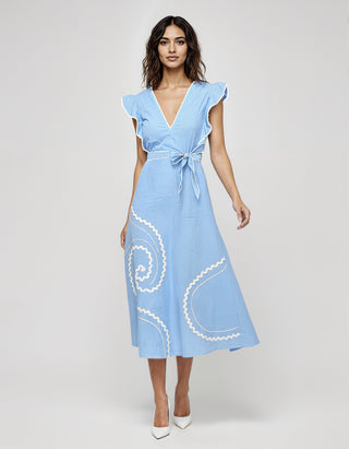 MAEGHAN-BLUE MIDI DRESS